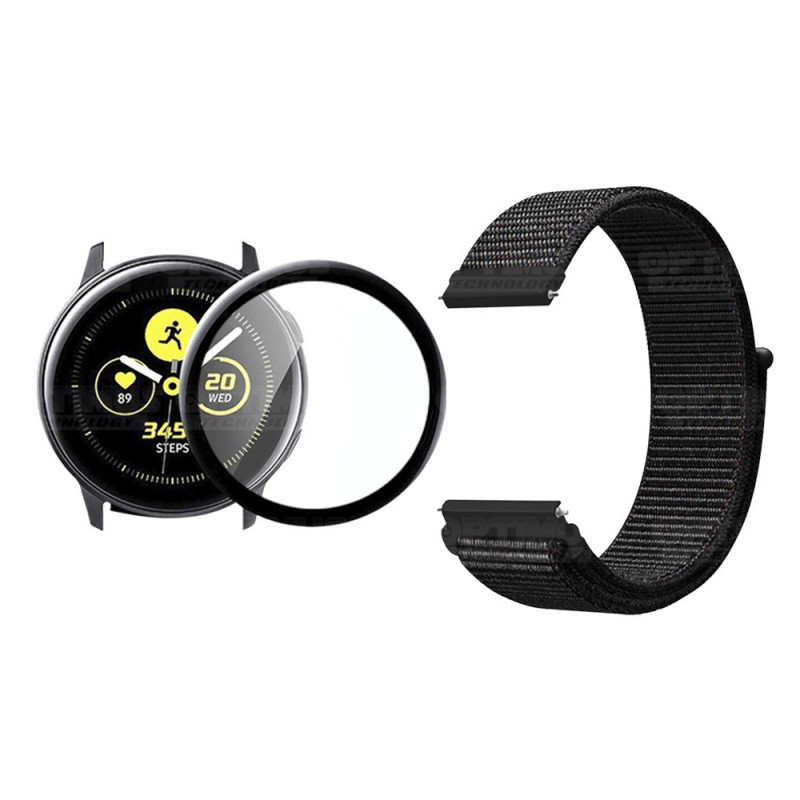 KIT Correa tipo velcro y Vidrio templado cerámico para Reloj Smartwatch Samsung Galaxy Active 44mm OPTIMUS TECHNOLOGY™ - 1