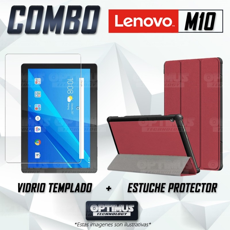 Kit Vidrio Cristal Templado Y Estuche Protector para Tablet Lenovo Tab M10 Tb-x505f OPTIMUS TECHNOLOGY™ - 12