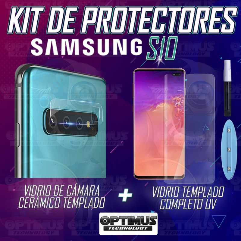 Combo Vidrio Templado UV de Pantalla + Vidrio Cerámico de Cámara para Samsung S10 OPTIMUS TECHNOLOGY™ - 2