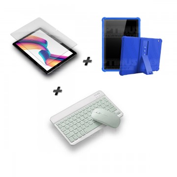 Kit Vidrio templado + Estuche Protector Goma + Teclado y Mouse Ratón Bluetooth para Tablet Huawei T3-10 OPTIMUS TECHNOLOGY™ - 6