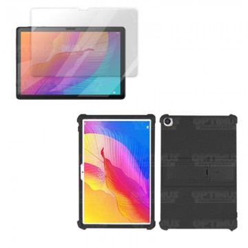 Kit Vidrio templado y Estuche Protector de goma antigolpes con soporte Tablet Huawei matepad T10S OPTIMUS TECHNOLOGY™ - 5