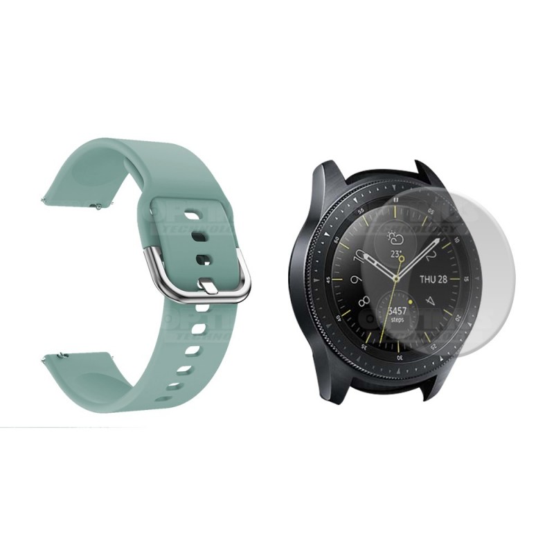 Kit Correa Pulso Y Vidrio Screen Protector Para Reloj Samsung Galaxy Watch 42mm | OPTIMUS TECHNOLOGY™ | CRR-VTP-SS-GW42 |