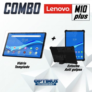 Kit Vidrio templado y Estuche Protector de goma antigolpes con soporte Tablet Lenovo m10 plus tb-x606f OPTIMUS TECHNOLOGY™ - 11