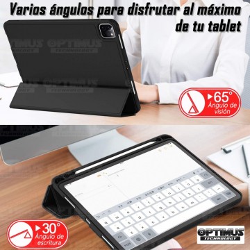 Kit Vidrio Cristal Templado Y Estuche Case Protector con portalápiz Tablet iPad Pro 12.9 2019 OPTIMUS TECHNOLOGY™ - 17