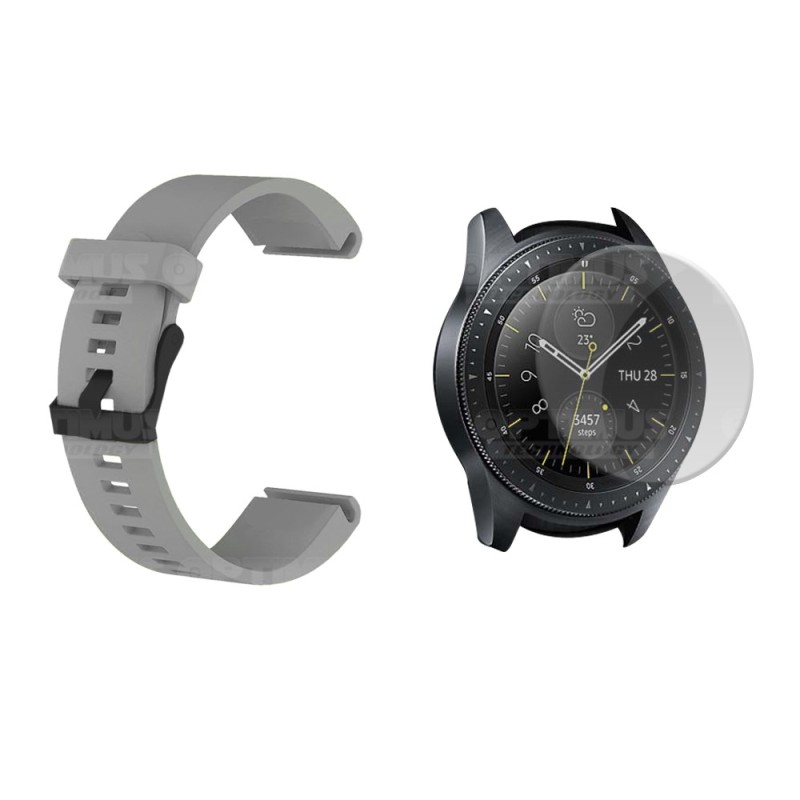 Kit Manilla Correa Y Vidrio Templado Protector Para Reloj Samsung Galaxy Watch 42mm | OPTIMUS TECHNOLOGY™ | CRR-VTP-HP-SS-GW42 |