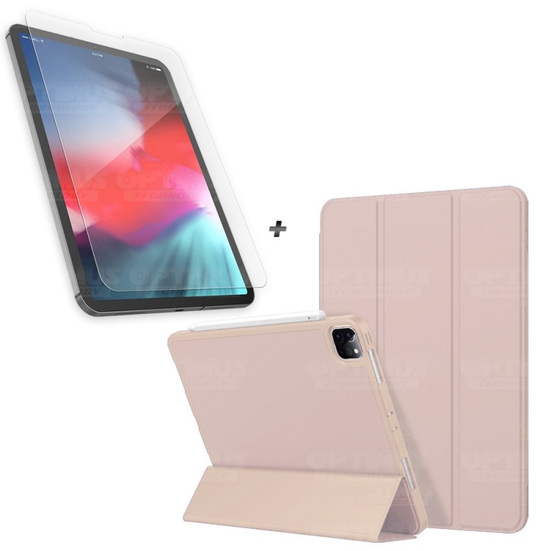 Kit Vidrio Templado Matte Glass Y Estuche Case Protector con portalápiz Tablet iPad Pro 12.9 2019 OPTIMUS TECHNOLOGY™ - 1