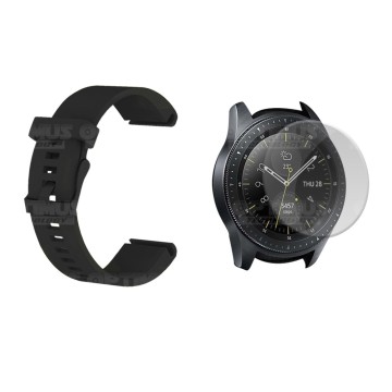 Kit Manilla Correa Y Vidrio Templado Protector Para Reloj Samsung Galaxy Watch 42mm | OPTIMUS TECHNOLOGY™ | CRR-VTP-HP-SS-GW42 |