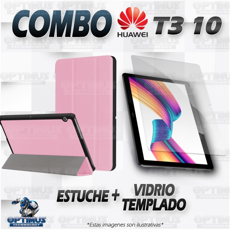 Kit Vidrio Templado y Estuche Case Protector Acrílico y Sintético Tablet Huawei T3-10 OPTIMUS TECHNOLOGY™ - 14