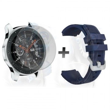 Kit Correa Pulso Manilla de Goma Y Vidrio Templado Samsung Galaxy Watch 46mm | OPTIMUS TECHNOLOGY™ | CRRY-VTP-GX-WCH-46 |