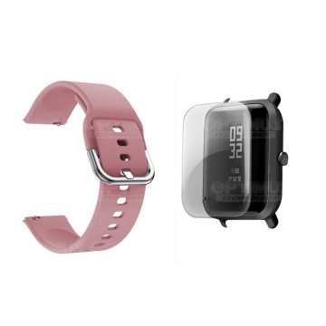 Kit Correa Manilla Banda Y Buff Screen Para Reloj Xiaomi Amazfit Bip | OPTIMUS TECHNOLOGY™ | CRR-BFF-XMI-AFB |