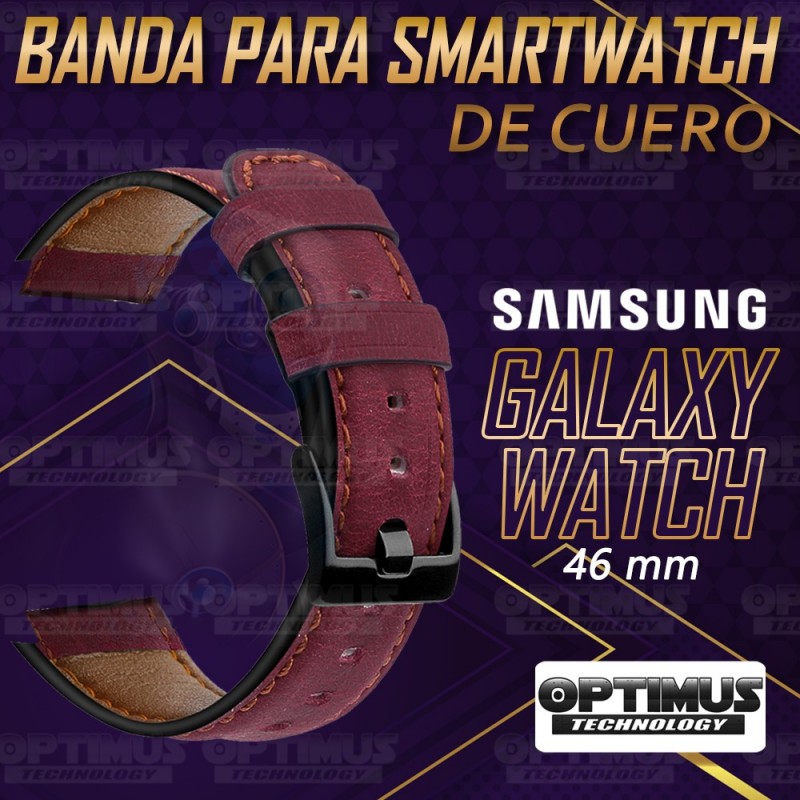 Manilla Correa De Cuero Y Vidrio Smartwatch Samsung Galaxy Watch 46mm | OPTIMUS TECHNOLOGY™ | CRR-CR-VTP-GX-WCH-46 |