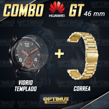 Vidrio Templado Y Correa De Metal Smartwatch Reloj Inteligente Huawei GT 46mm | OPTIMUS TECHNOLOGY™ | CRR-MT-VTP-HW-GT-46 |