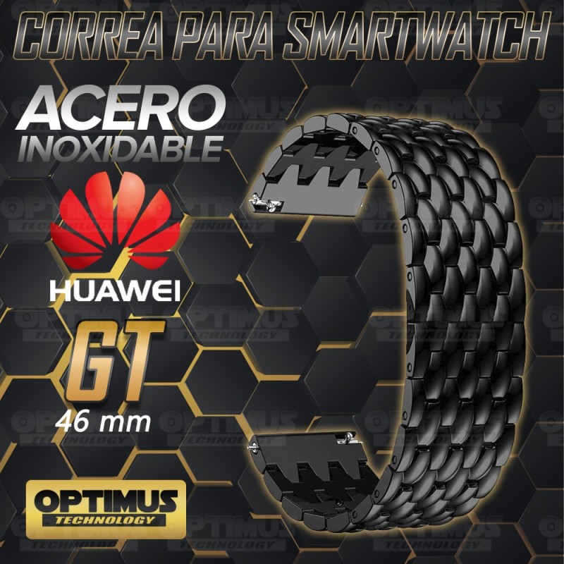 Correa Pulso Banda de Acero Inoxidable Reloj Huawei GT 46mm | OPTIMUS TECHNOLOGY™ | CRR-MRLTR-GT-46 |
