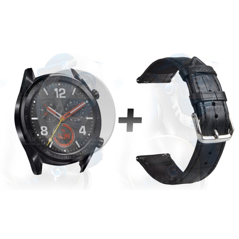 Pulso Correa De Cuero Y Cristal Smartwatch Huawei GT 46mm | OPTIMUS TECHNOLOGY™ | CRR-CRN-VTP-HW-GT-46 |