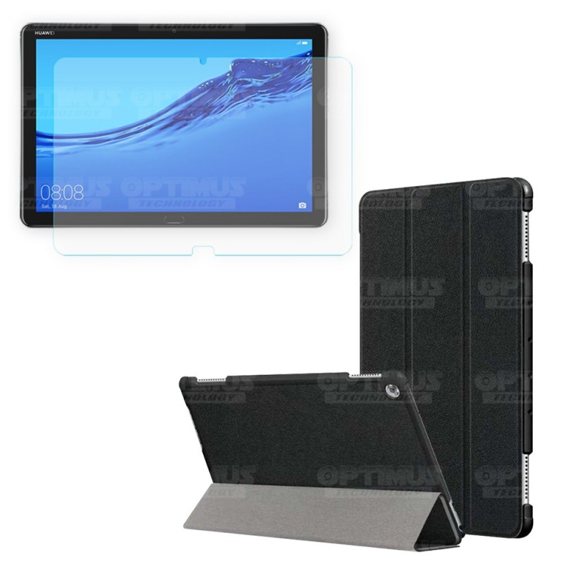 Kit Vidrio Cristal Templado Y Estuche Case Protector para Tablet Huawei Mediapad M5 Lite 10.1 OPTIMUS TECHNOLOGY™ - 1