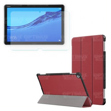 Kit Vidrio Cristal Templado Y Estuche Case Protector para Tablet Huawei Mediapad M5 Lite 10.1 OPTIMUS TECHNOLOGY™ - 5