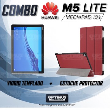 Kit Vidrio Cristal Templado Y Estuche Case Protector para Tablet Huawei Mediapad M5 Lite 10.1 OPTIMUS TECHNOLOGY™ - 6