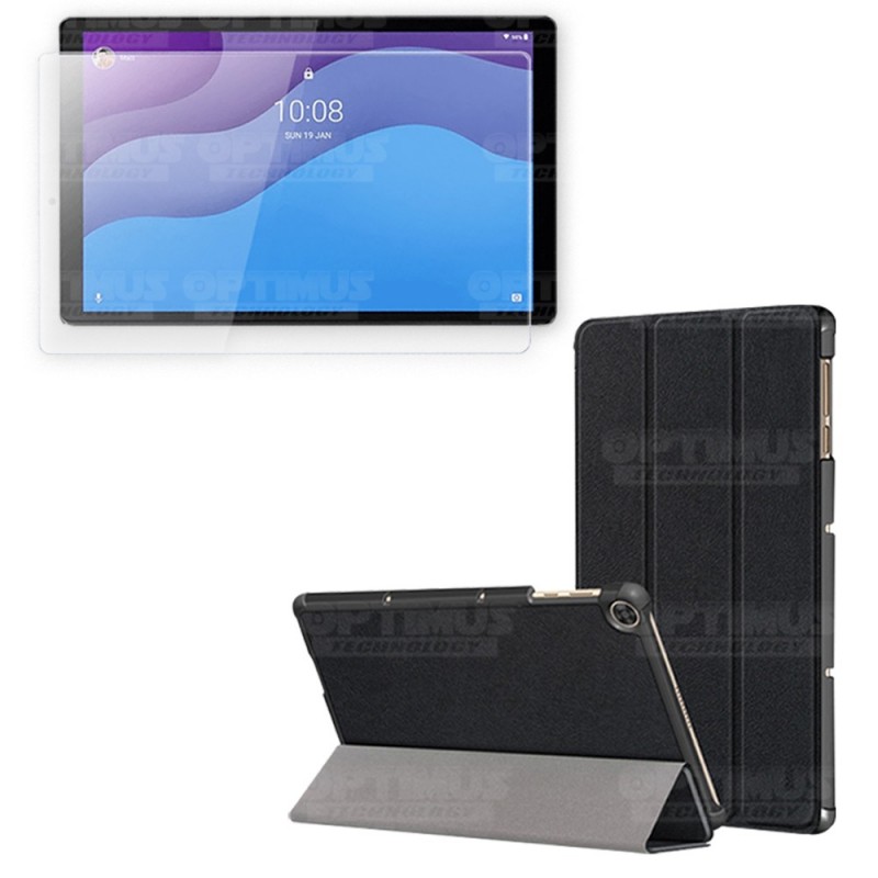 Kit Vidrio Cristal Templado Y Estuche Case Protector para Tablet Lenovo M10 HD TB-X306 OPTIMUS TECHNOLOGY™ - 1