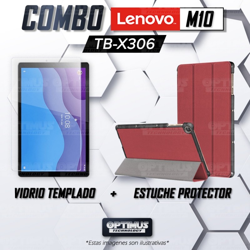 Kit Vidrio Cristal Templado Y Estuche Case Protector para Tablet Lenovo M10 HD TB-X306 OPTIMUS TECHNOLOGY™ - 6