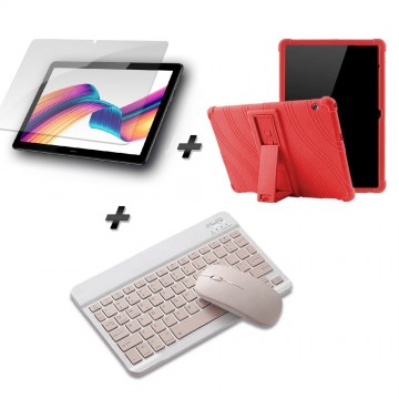 Kit Vidrio templado + Estuche Protector Goma + Teclado y Mouse Ratón Bluetooth para Tablet Huawei T5-10 OPTIMUS TECHNOLOGY™ - 6