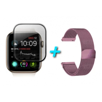 Kit Manilla Pulso Correa Magnética de color Y Vidrio Templado reloj Smartwatch Apple Iwatch serie 4, 5, 6 (44mm) OPTIMUS TECHNOL