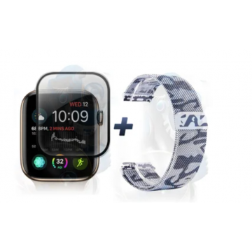 Kit Manilla Pulso Correa Magnética de color Y Vidrio Templado reloj Smartwatch Apple Iwatch serie 4, 5, 6 (44mm) OPTIMUS TECHNOL