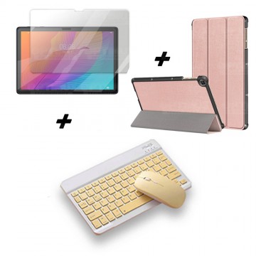 Kit Vidrio templado + Case Forro Protector + Teclado y Mouse Ratón Bluetooth para Tablet Huawei Matepad T10S OPTIMUS TECHNOLOGY™
