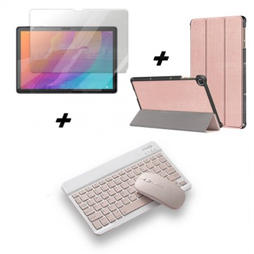 Kit Vidrio templado + Case Forro Protector + Teclado y Mouse Ratón Bluetooth para Tablet Huawei Matepad T10S OPTIMUS TECHNOLOGY™