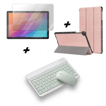 Kit Vidrio templado + Case Forro Protector + Teclado y Mouse Ratón Bluetooth para Tablet Huawei Matepad T10S OPTIMUS TECHNOLOGY™