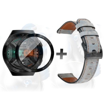 Vidrio Templado Cerámico Y Correa de cuero Smartwatch Reloj Inteligente Huawei Gt2E | OPTIMUS TECHNOLOGY™ | CRRC-VTP-HW-GT2E |