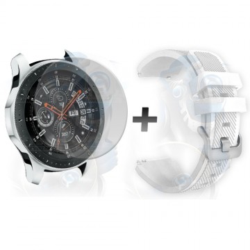 Kit Correa Pulso Manilla de Goma Y Vidrio Templado Samsung Galaxy Watch 46mm | OPTIMUS TECHNOLOGY™ | CRRY-VTP-GX-WCH-46 |