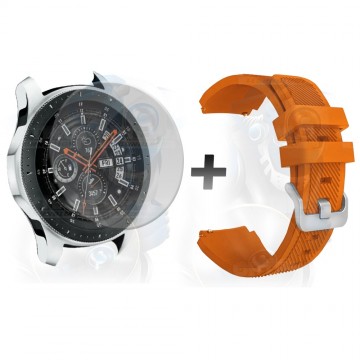 Kit Correa Pulso Manilla de Goma Y Vidrio Templado Samsung Galaxy Watch 46mm | OPTIMUS TECHNOLOGY™ | CRRY-VTP-GX-WCH-46 |