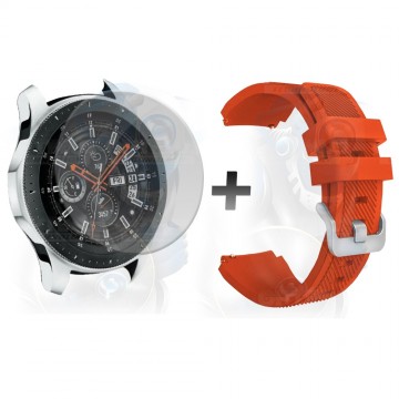 Kit Correa Pulso Manilla de Goma Y Vidrio Templado Samsung Galaxy Watch 46mm | OPTIMUS TECHNOLOGY™ | CRRY-VTP-GX-WCH-46 |