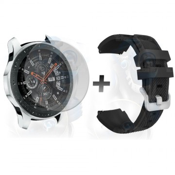 Kit Correa Pulso Manilla de Goma Y Vidrio Templado Samsung Galaxy Watch 46mm | OPTIMUS TECHNOLOGY™ | CRRY-VTP-GX-WCH-46 |