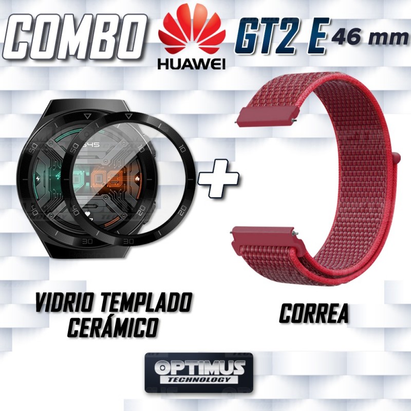 KIT Correa tipo velcro y Vidrio templado cerámico para Reloj Smartwatch Huawei GT 2E 46mm OPTIMUS TECHNOLOGY™ - 34