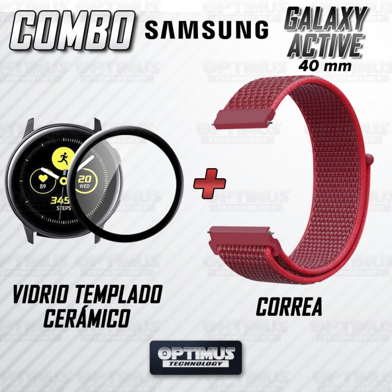 KIT Correa tipo velcro y Vidrio templado cerámico para Reloj Smartwatch Samsung Galaxy Active 40mm OPTIMUS TECHNOLOGY™ - 30