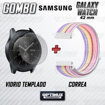 KIT Correa tipo velcro tela suave y Vidrio templado Reloj Smartwatch Samsung Galaxy Watch 42mm OPTIMUS TECHNOLOGY™ - 26