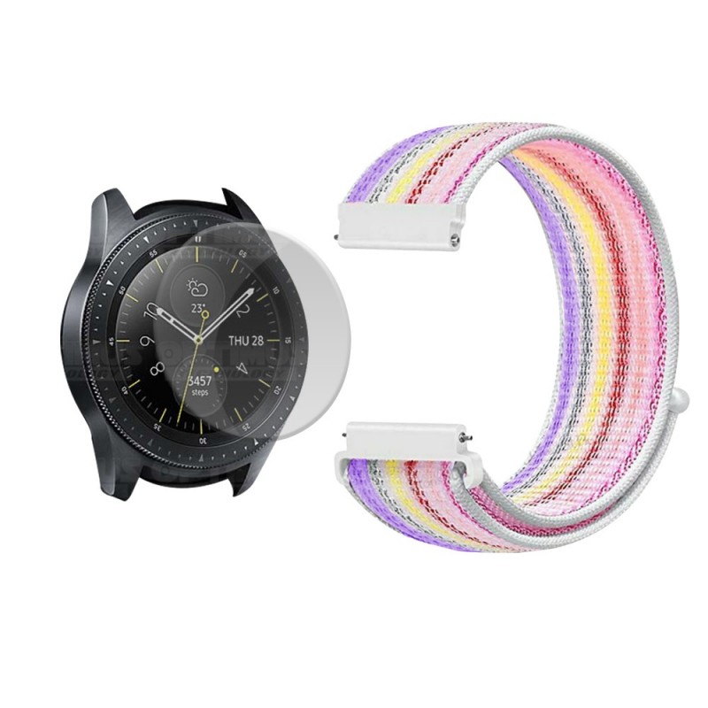 KIT Correa tipo velcro tela suave y Vidrio templado Reloj Smartwatch Samsung Galaxy Watch 42mm OPTIMUS TECHNOLOGY™ - 1