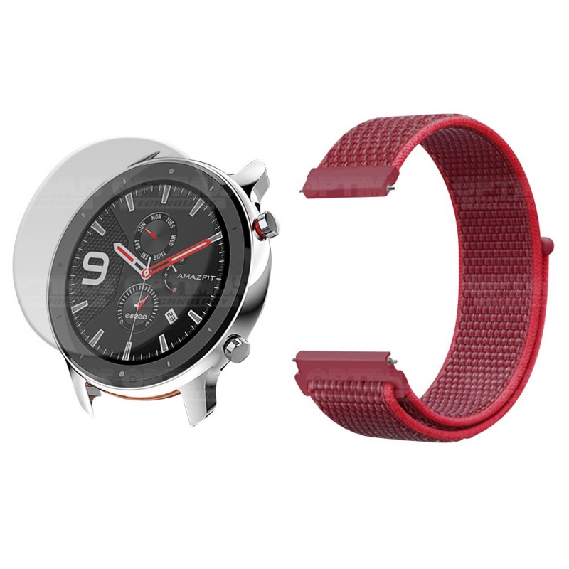 KIT Correa tipo velcro tela suave y Vidrio templado Reloj Smartwatch Xiaomi Amazfit Gtr OPTIMUS TECHNOLOGY™ - 33