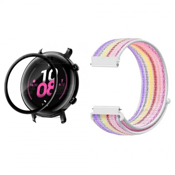 KIT Correa tipo velcro y Vidrio templado cerámico para Reloj Smartwatch Huawei GT2 42mm OPTIMUS TECHNOLOGY™ - 21