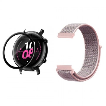 KIT Correa tipo velcro y Vidrio templado cerámico para Reloj Smartwatch Huawei GT2 42mm OPTIMUS TECHNOLOGY™ - 29