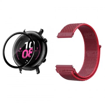 KIT Correa tipo velcro y Vidrio templado cerámico para Reloj Smartwatch Huawei GT2 42mm OPTIMUS TECHNOLOGY™ - 33