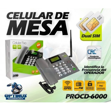Planta telefónica PROCD-6010 PROELECTRONIC Doble Dual Simcard Homologado + Antena Omnidireccional de 5dBi PROELECTRONIC COLOMBIA