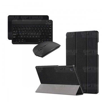 Kit Case Forro Protector + Teclado y Mouse Ratón Bluetooth para Tablet Samsung Galaxy Tab A8.0 2019 SM-T295 OPTIMUS TECHNOLOGY™ 
