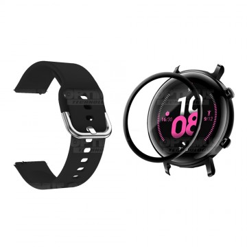 Kit Pulso Banda Y Vidrio Templado Cerámico Protector Para Reloj Huawei Gt2 42mm | OPTIMUS TECHNOLOGY™ | CRR-VTP-HW-GT2-42 |