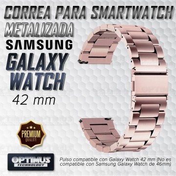 Correa Banda de Metal Magnética Acero Inoxidable 20mm reloj Smartwatch Samsung Galaxy Watch 42mm OPTIMUS TECHNOLOGY™ - 11