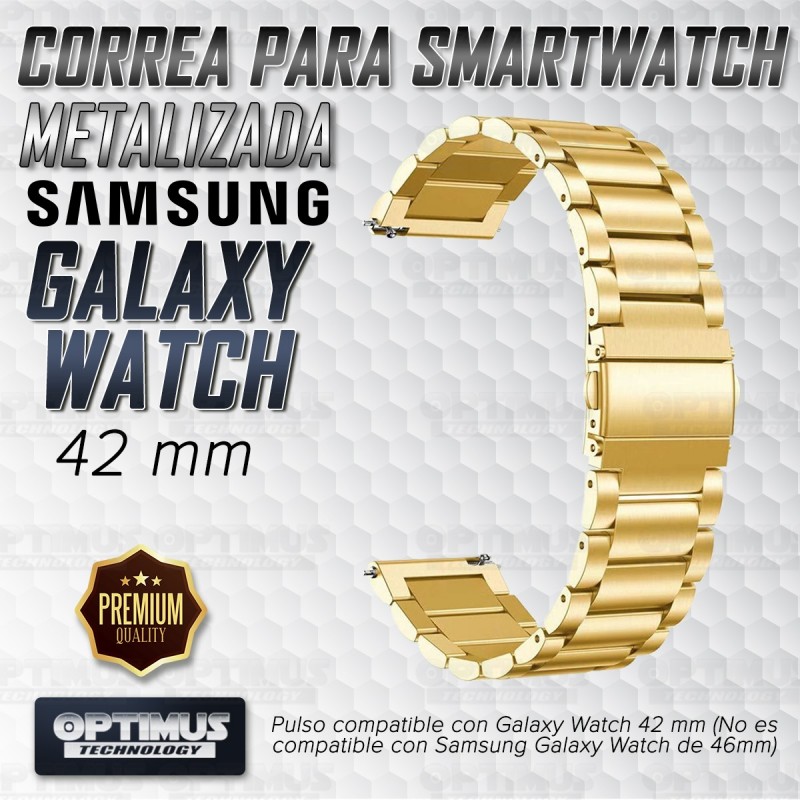 Vidrio Templado Y Correa De Metal Acero Inoxidable Smartwatch Reloj Inteligente Samsung Galaxy Watch 42mm OPTIMUS TECHNOLOGY™ - 