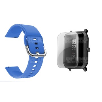 Kit Correa Manilla Banda Y Buff Screen Para Reloj Xiaomi Amazfit Bip | OPTIMUS TECHNOLOGY™ | CRR-BFF-XMI-AFB |