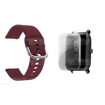 Kit Correa Manilla Banda Y Buff Screen Para Reloj Xiaomi Amazfit Bip | OPTIMUS TECHNOLOGY™ | CRR-BFF-XMI-AFB |