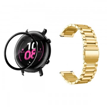 Vidrio templado cerámico Y Correa De Metal Acero Inoxidable Smartwatch Reloj Inteligente Huawei GT2 42mm OPTIMUS TECHNOLOGY™ - 5